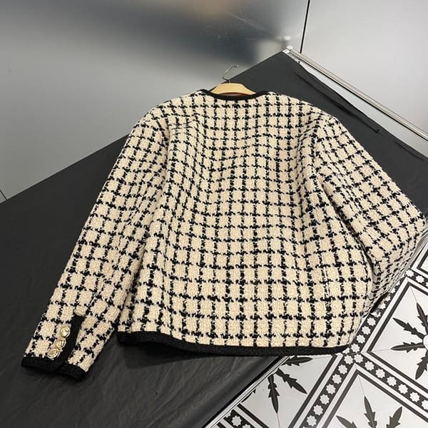 セール新作ミュウミュウ 偽物 ストレートチェックラメジャケット MH1873_139K_ myu83840